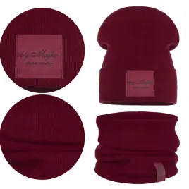 wiosenny-komplet-dzieciecy-podwojny-material-czapka-komin-bordowy-46-52