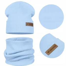 wiosenny-dzieciecy-komplet-czapka-komin-bawelna-podwojny-material-niebieski