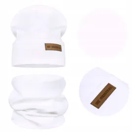 wiosenny-dzieciecy-komplet-czapka-komin-bawelna-podwojny-material-bialy