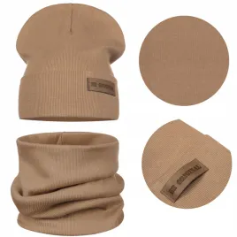 cieply-zestaw-dzieciecy-czapka-i-komin-podwojny-material-54-58-brazowy