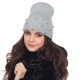 czapka-damska-kobieca-beanie-perelki-wywijana-ciepla-jesienna-szara-majka