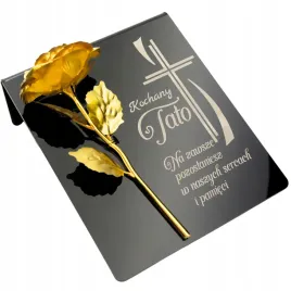 roza-dla-taty-dekoracja-na-grob-grawerowany-znicz-podstawka-na-cmentarz