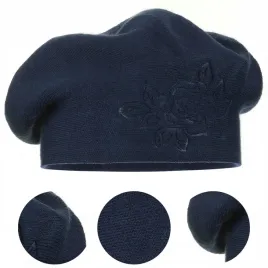 granatowy-beret-klasyczny-damski-elegancki-zimowy-produkt-polski-majka