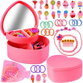 spinki-gumki-do-wlosow-koraliki-zestaw-malej-stylistki-kuferek-serduszko