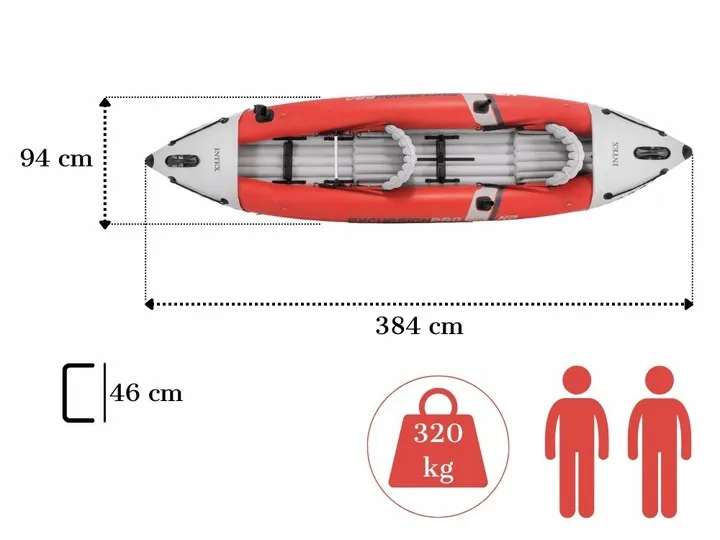 kajak-2os-excursion-pro-intex-68309-pompka-wiosla-model-2024-stan-opakowania-oryginalne-stan-nowy