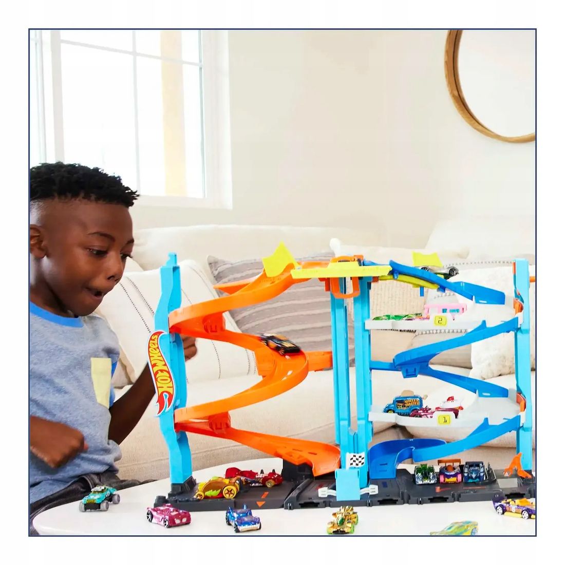 HOT WHEELS TOR SAMOCHODOWY WYŚCIGOWA WIEŻA 2W1 TRANSFORMACJA