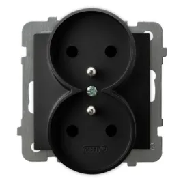 ospel-as-czarny-gniazdo-podwojne-0-do-ramki-gp-2grz-m-33