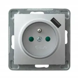 ospel-impresja-srebrny-gniazdo-z-uziemieniem-usb-gp-1yzpusb-m-18