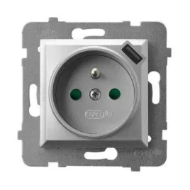 ospel-as-srebrny-gniazdo-z-uziemieniem-usb-gp-1gzpusb-m-18