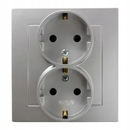 ospel-as-srebrny-gniazdo-podwojne-0-schuko-gp-2gs-m-18