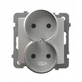 ospel-as-srebrny-gniazdo-podwojne-do-ramki-gp-2gr-m-18