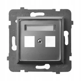 ospel-aria-szary-mat-obudowa-gniazda-podwojnego-typu-keystone-prosta-gpk-