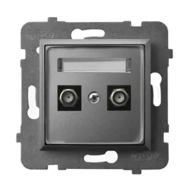 ospel-aria-szary-mat-gniazdo-x2-typ-f-gpa-2uf-m-70