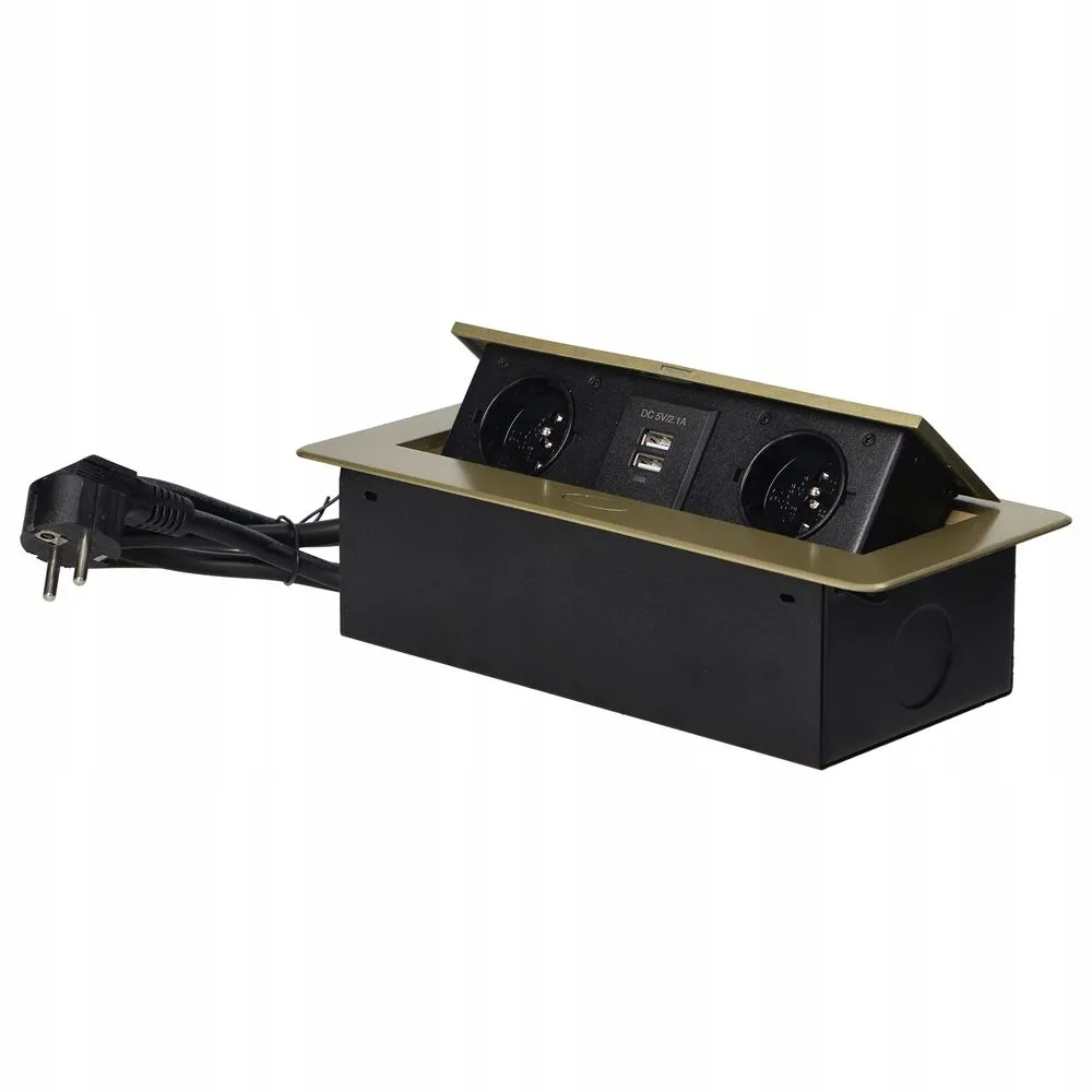 gniazdo-wpuszczane-w-blat-2x250v-2xusb-stan-nowy
