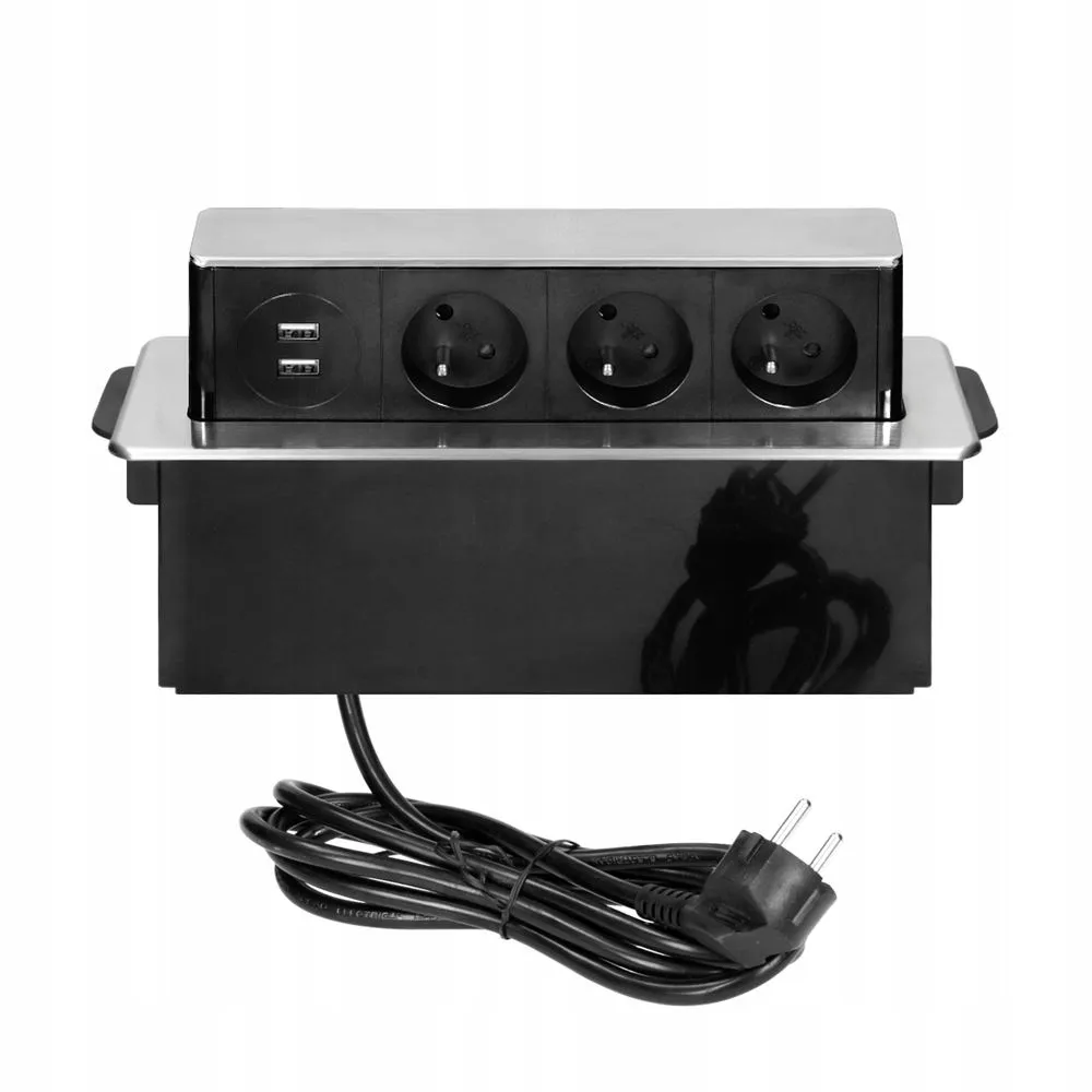 gniazdo-wpuszczane-w-blat-3x250v-2xusb-stan-nowy