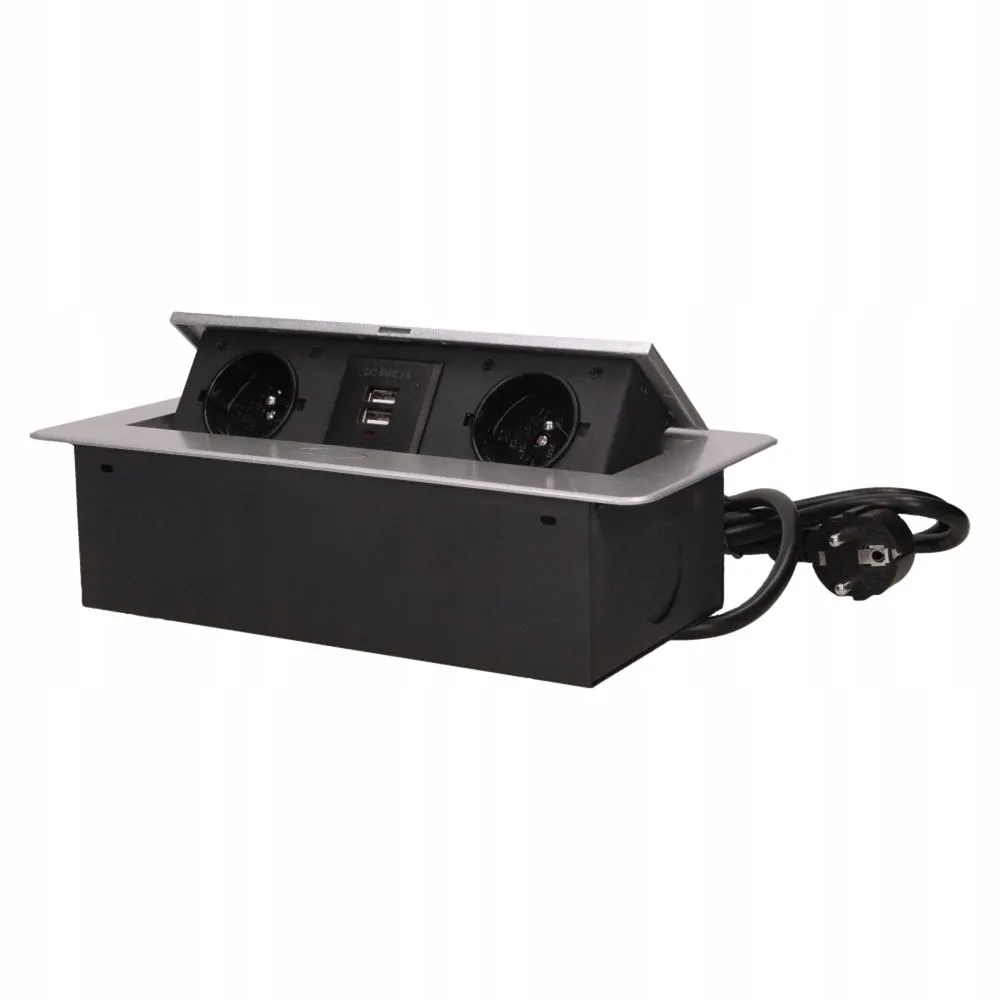 gniazdo-wpuszczane-w-blat-2x250v-2xusb-stan-nowy