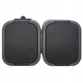 abex-b2-szary-czarny-gniazdo-podwojne-ip54