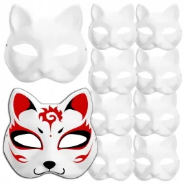maska-do-twarzy-kot-diy-puste-10-szt-kocia-do-malowania-maski-na-impreze