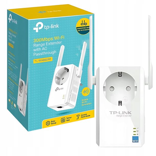 ﻿WZMACNIACZ SYGNAŁU WIFI TP-LINK REPEATER SYGNAŁ INTERNETOWY