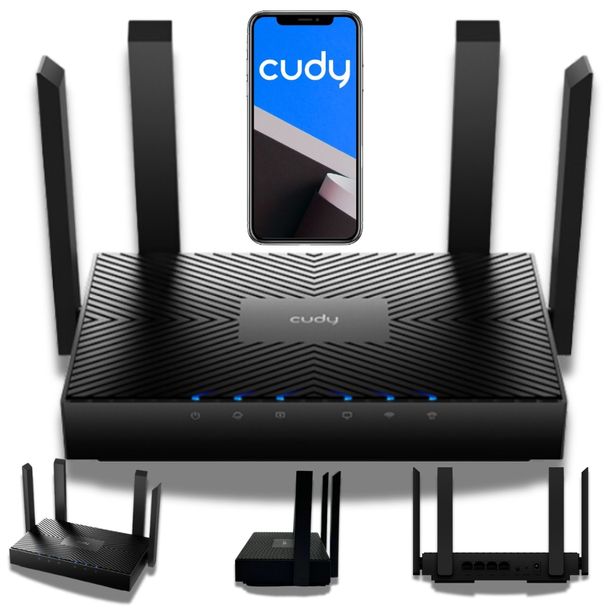 ﻿SZYBKI POTĘŻNY RUTER Wi-Fi 6 MESH CUDY WR3000 UNIWERSALNY GIGABITOWY ROUTER