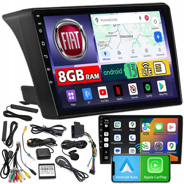 RADIO SAMOCHODOWE NCS ZQ9 FIAT DUCATO 2007-2015 ANDROID NAWIGACJA 8GB LTE