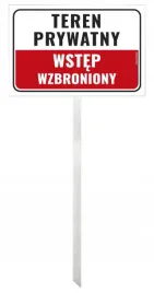 trzonek-tabliczka-aluminium-teren-prywatny-wstep