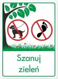 tabliczka-szanuj-zielen-dwa-zakazy-zakaz-czlowieka-zakaz-psow