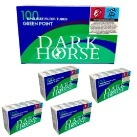 5-x-dark-horse-green-point-100-szt-gilzy-papierosowe-klik-click-mietowe-8mm