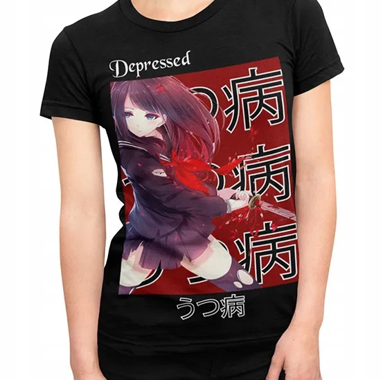 koszulka-damska-anime-depressed-stan-nowy