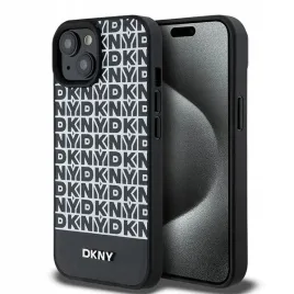 etui-dkny-leather-printed-pattern-metal-logo-magsafe-na-iphone-15-14-13