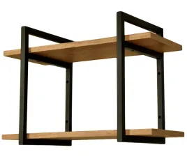 wiszaca-polka-regal-czarna-kwietnik-loft-na-sciane-dab-craft-zloty-2-polki