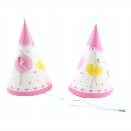 czapeczki-urodzinowe-baletnice-papierowe-6szt