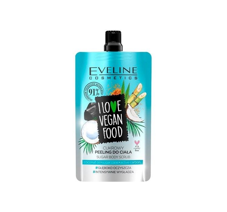 Eveline cosmetics i love vegan food cukrowy peeling do ciała coconut detox