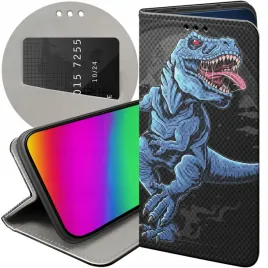 etui-do-motorola-edge-50-fusion-wzory-dinozaury-reptilia-prehistoryczne