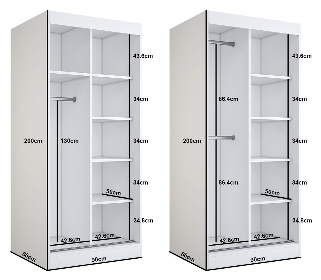 szafa-przesuwna-1x-lustro-90x200-ralf-antracyt-dab-artisan-stan-nowy