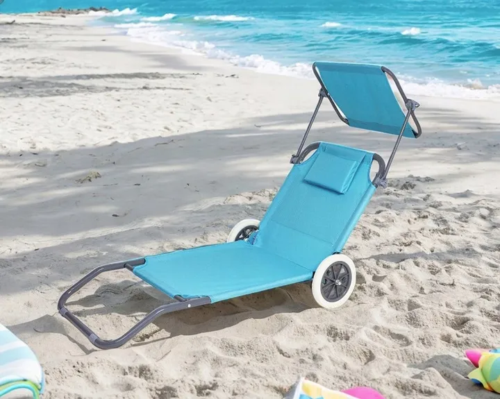 lezak-plazowy-skladany-fotel-ogrodowy-wozek-na-kolkach-lezanka-z-daszkiem-stan-nowy-kod-producenta-785944443-producent-inna