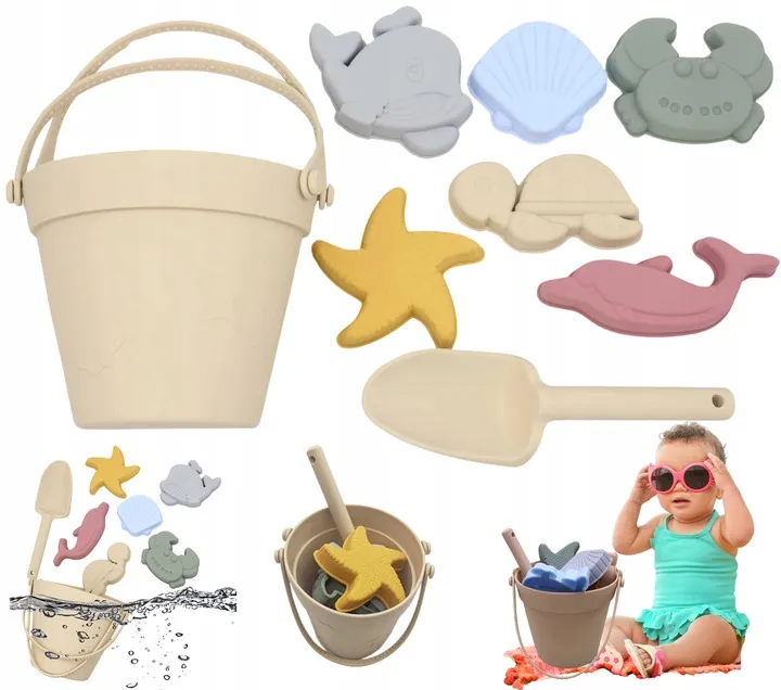silikonowe-zabawki-do-piasku-miekkie-do-wody-na-plaze-wiaderko-foremki-stan-nowy