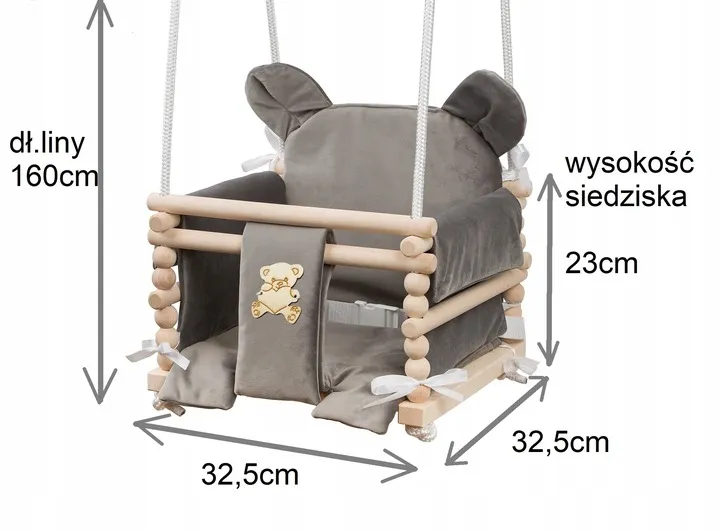 hustawka-dla-dzieci-do-domu-i-ogrodu-taras-3w1-mocna-drewniana-podusie-mis-stan-nowy