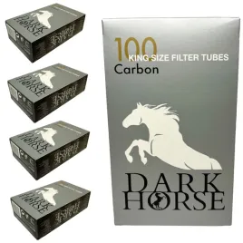 5-x-dark-horse-carbon-100-szt-gilzy-papierosowe-ks-filtr-weglowy-tutki-8mm