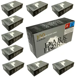 10-x-dark-horse-carbon-100-szt-gilzy-papierosowe-ks-filtr-weglowy-tutki-8mm