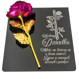 znicz-kochany-dziadku-roza-pomnik-grawerowany-dzien-dziadka-personalizowany