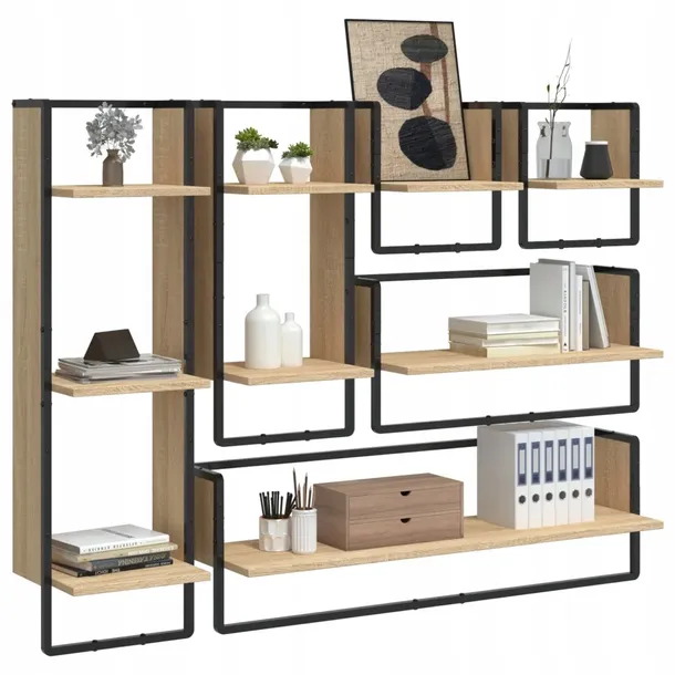 zestaw-6-polek-sciennych-z-drazkami-dab-sonoma-material-inny