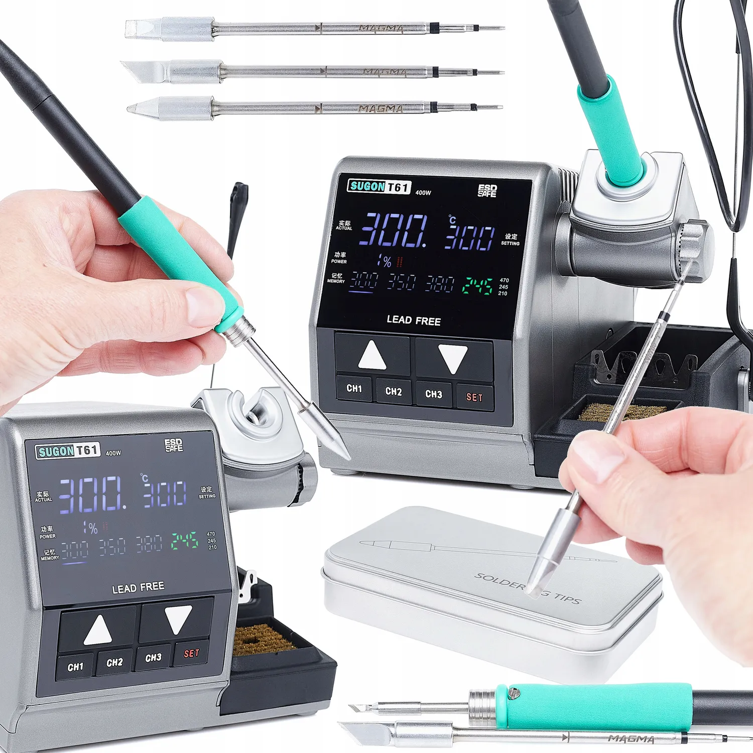 SUGO倉庫 STACJA LUTOWNICZA LUTOWNICA GROTOWA SUGON T61 400W MOCNA 3 X GROT