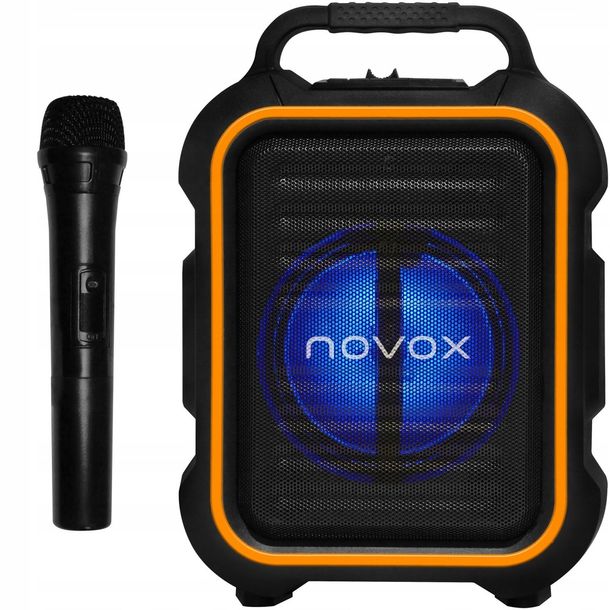 NOVOX MOBILITE ORANGE KOLUMNA Z MP3 + MIKROFON BEZPRZEWODOWY + AKUMULATOR