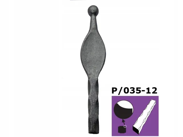 grot-stalowy-kuty-h150mm-stan-nowy