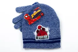komplet-czapka-rekawiczki-marvel-spiderman-dla-chlopca-zimowy-niebieska