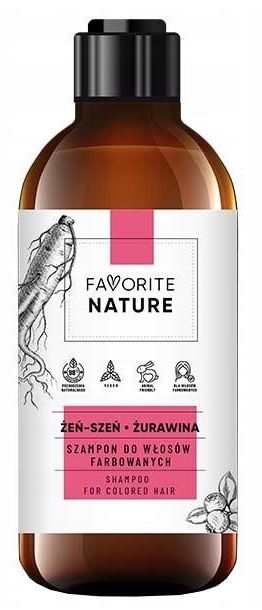 ﻿SZAMPON DO WŁOSÓW FARBOWANYCH WZMACNIAJĄCY Z ŻURAWINĄ FAVORITE NATURE