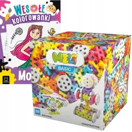 Meli Basic Constructor 400 Mattoncini Creativi, 400 Pezzi, Set Costruzioni Con Ruote E Assi, 6 Colori, Giocattolo Educativo Dai 12 Mesi