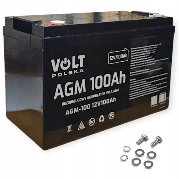 VOLT akumulator AGM 12V 100Ah BEZOBSŁUGOWY do zasilaczy awaryjnych UPS