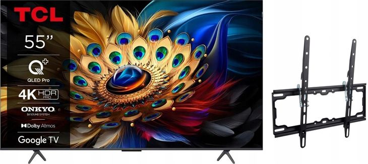 ﻿Telewizor TCL 55C655 QLED 4K uchwyt ścienny Meksyk LB 140